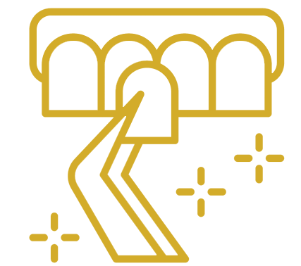 The image shows a stylized icon with a cartoon-like depiction of an abstract structure resembling a building, with various architectural elements such as arches and columns, connected by a wavy line that suggests movement or flow. This line is accompanied by two small symbols one appears to be a hand grasping the building s structure, and the other is a drop-like shape with a line extending from it, possibly indicating an action or process. The background of the icon is plain and does not contain any text or additional elements.