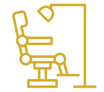 The image shows a stylized icon featuring a barber s chair with a person sitting in it, positioned in front of a microphone, accompanied by a sign that reads Barber Shop.